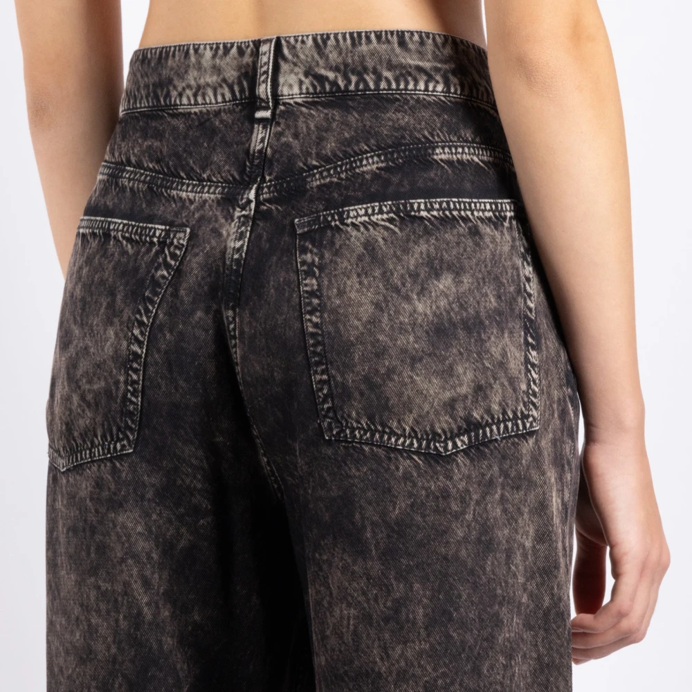 Acne Studios Stijlvolle Zwart Beige Broek Black Dames