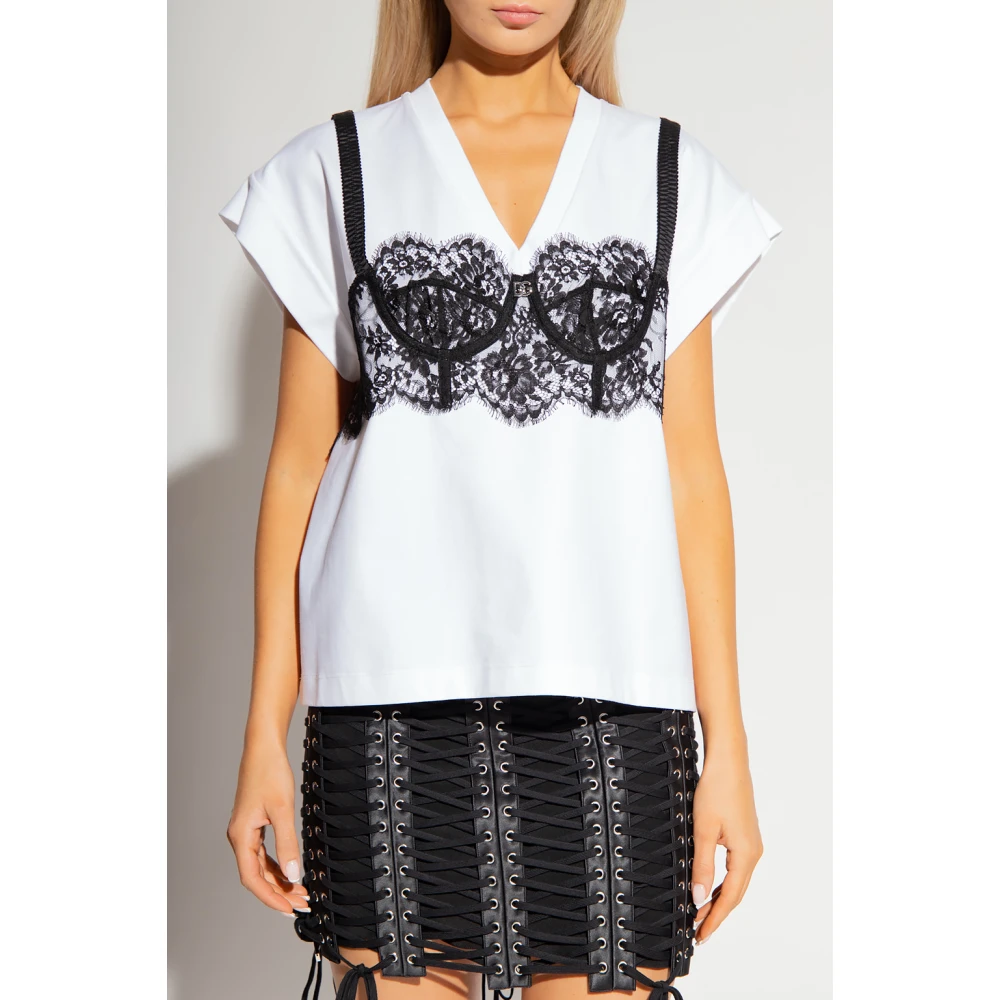 Dolce & Gabbana T-shirt met bralette-details White Dames