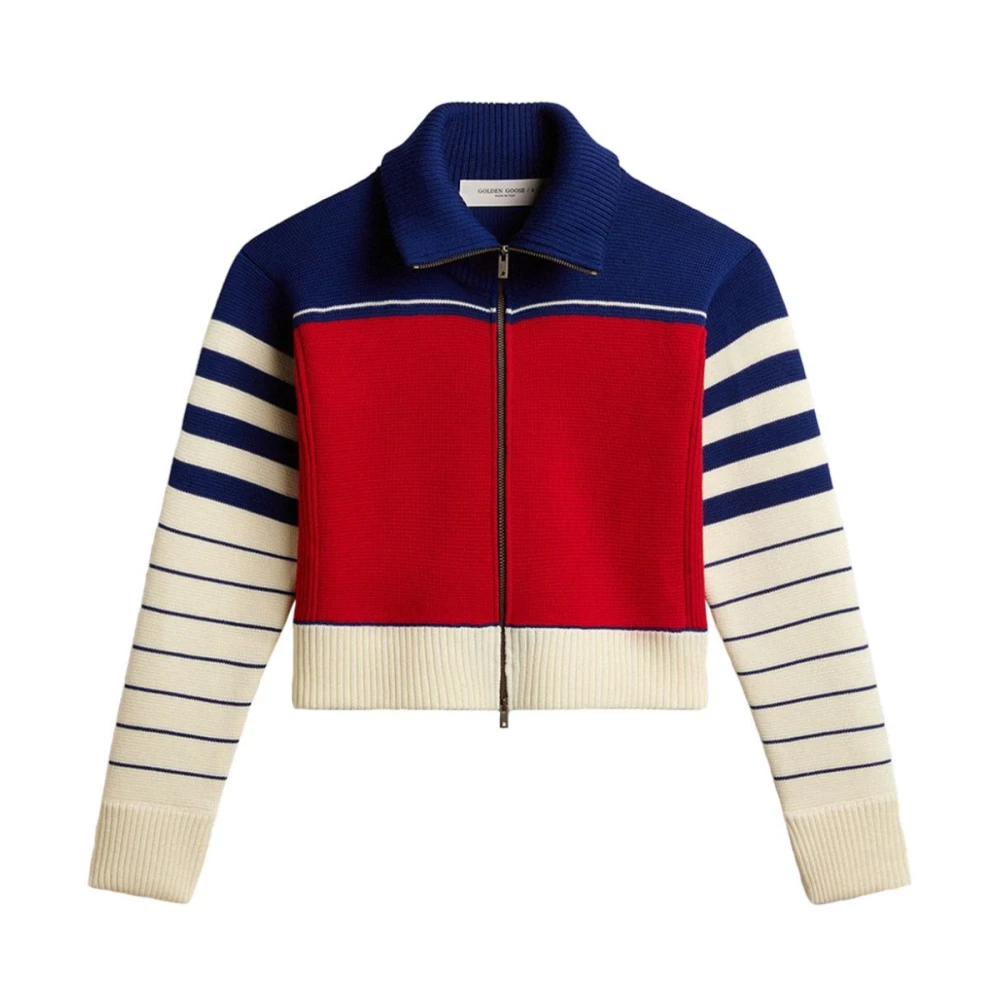 Golden Goose Herigate Cropped Knit Ski Full Zip Multicolor Dames