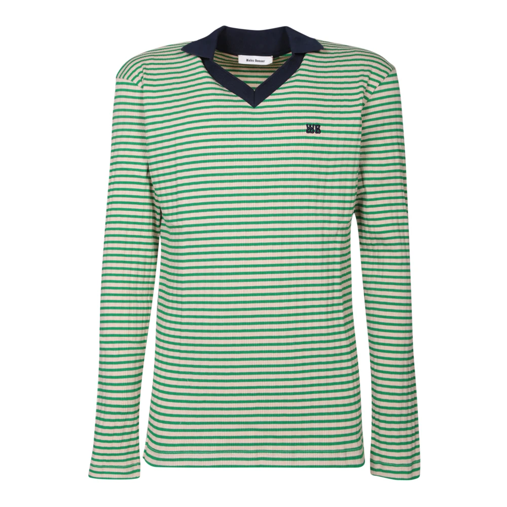 Wales Bonner Groen Gestreept Poloshirt Green Heren