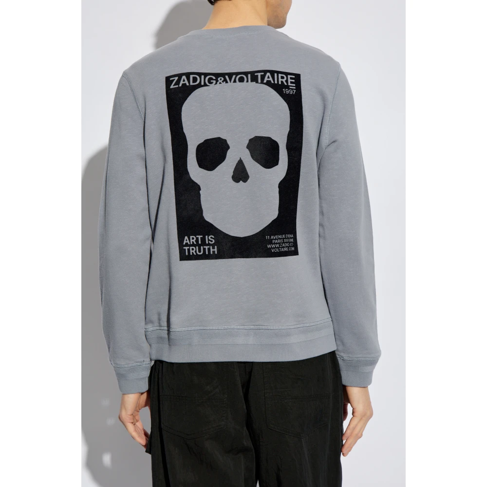 Zadig & Voltaire Gedrukte sweatshirt Gray Heren