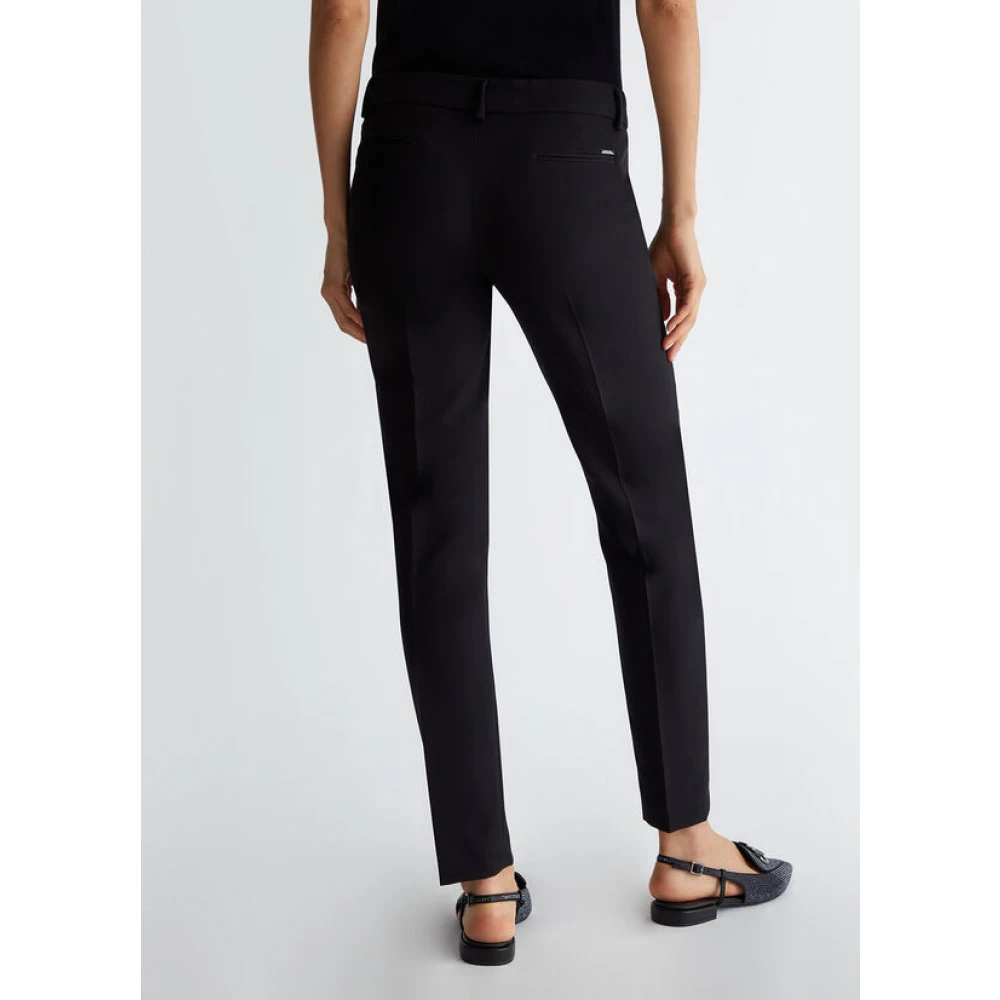 Liu Jo Stretch Chino Broek Rechte Pijp Black Dames