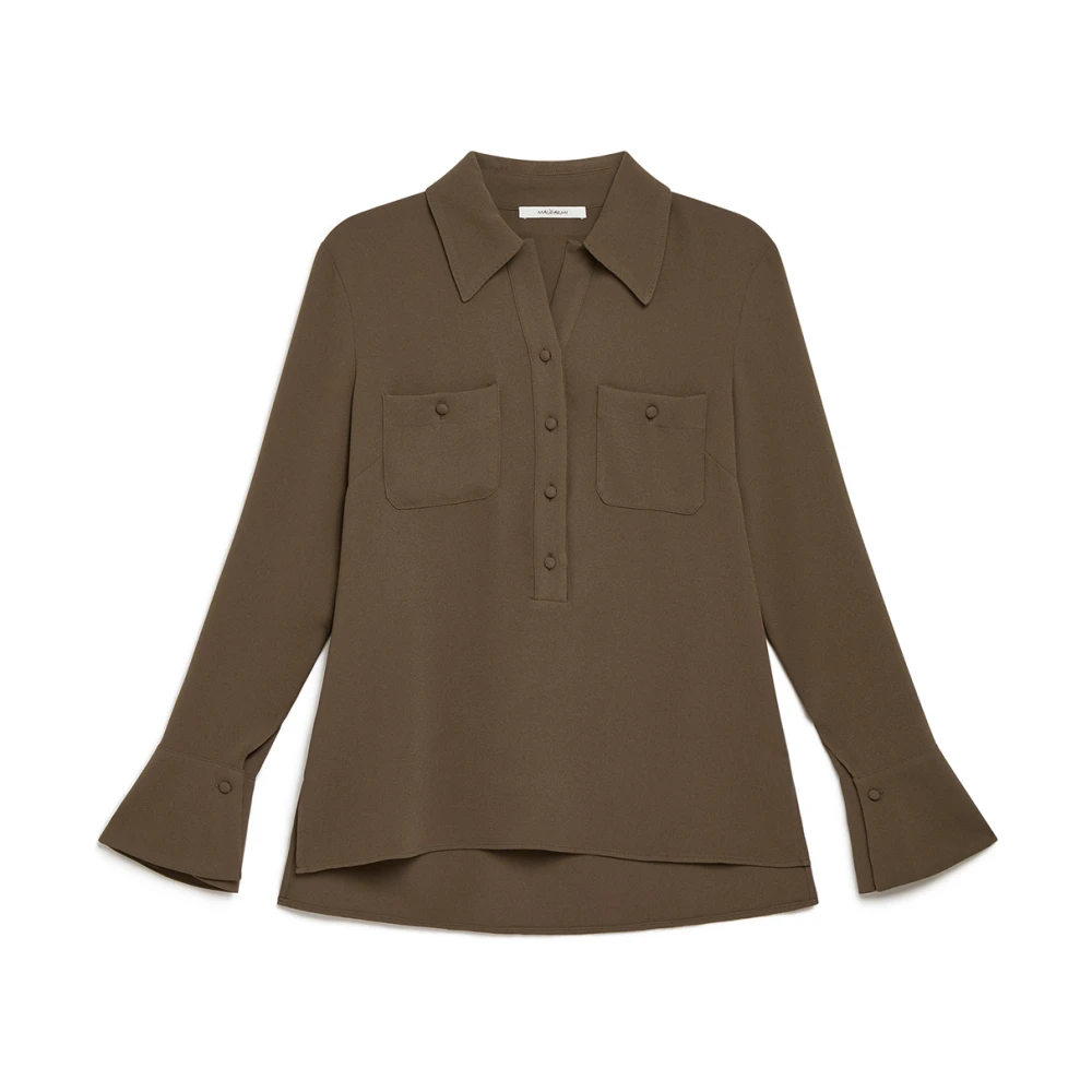Maliparmi Elegante Crepe Shirt Green Dames