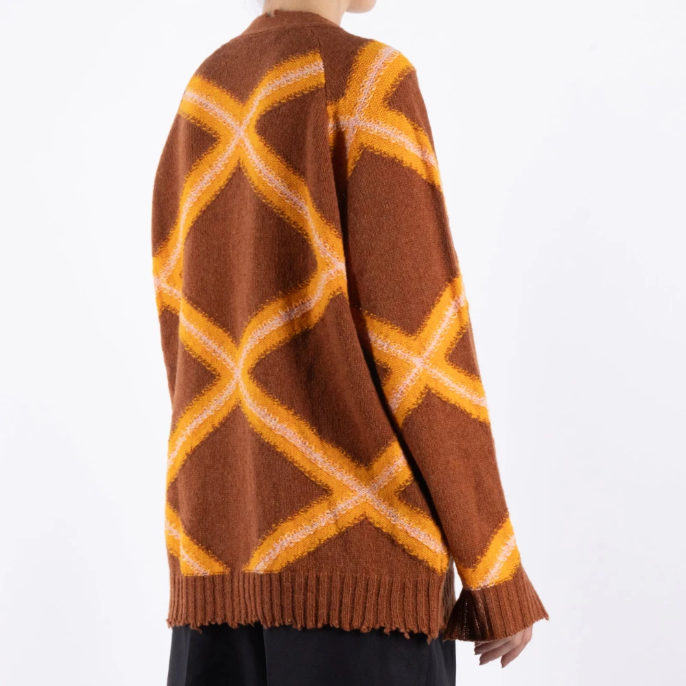 Marni Bruin Oranje Katoenen Vest Multicolor Dames