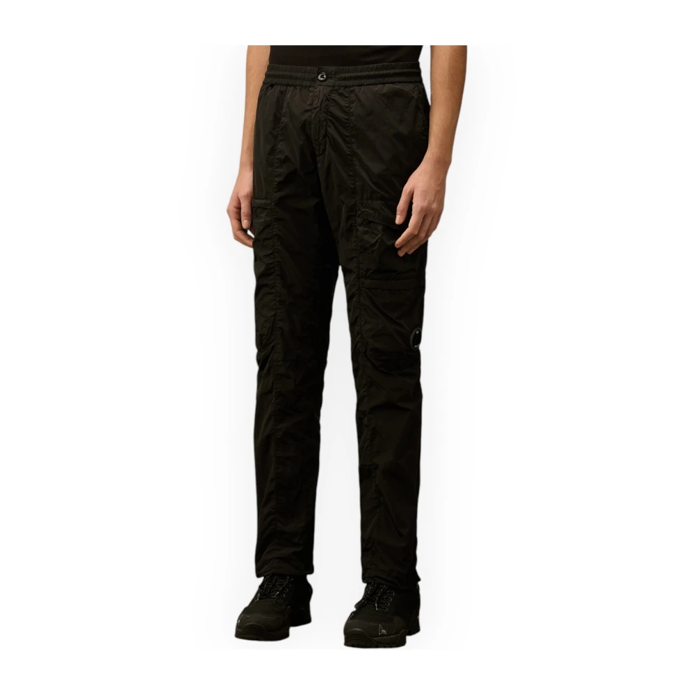 C.p. Company Men's Black Cargo Lens Pants For