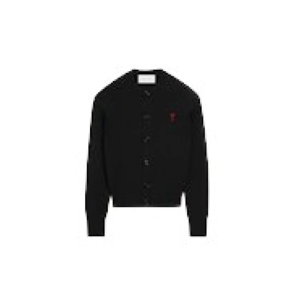 Ami Paris Donna Nero - Quota Crewneck Cardigan - Knitwear - L