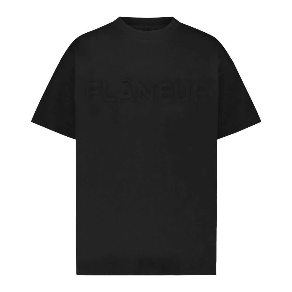 Flâneur Geëmbosseerd Zwart T-shirt Black Heren