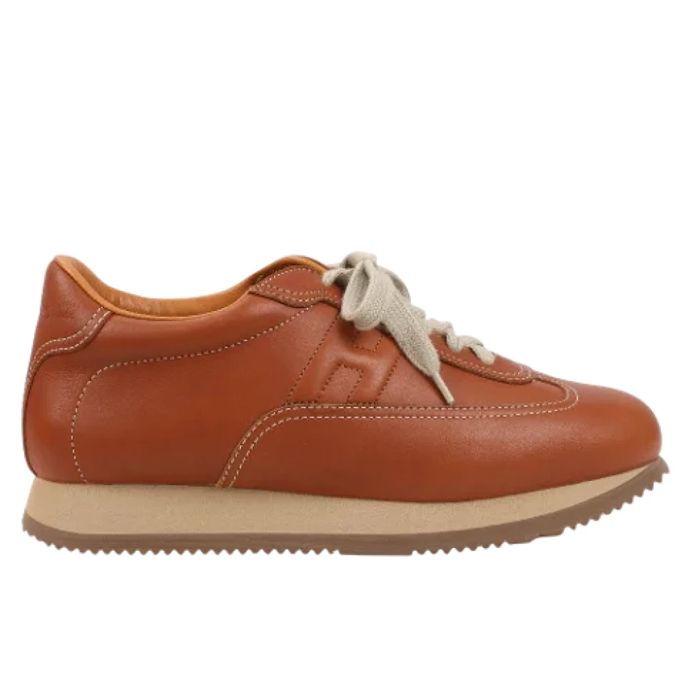 Hermès Vintage Pre-owned Laeder sneakers Brown, Dam