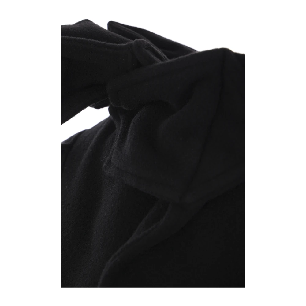 Yohji Yamamoto Zwarte wollen jas Asymmetrische stijl Black Dames