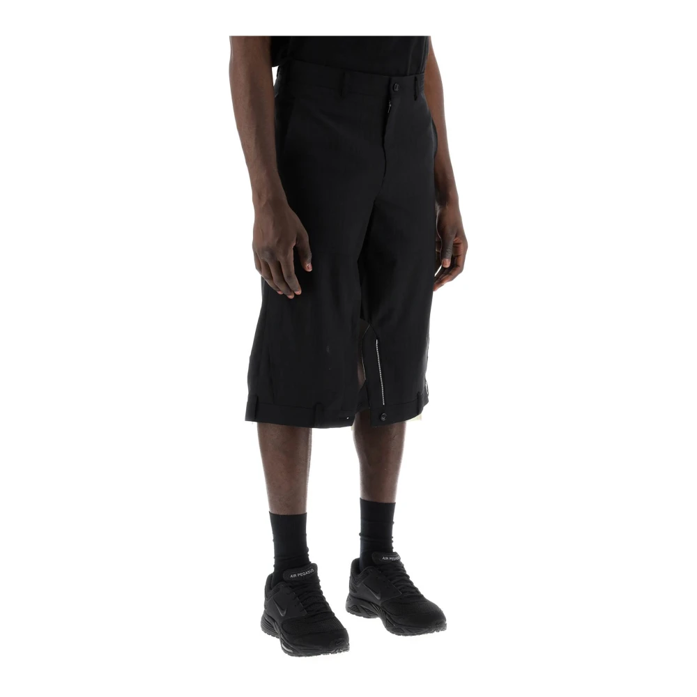 Comme des Garçons Onregelmatige Streep Jacquard Bermuda Shorts Black Heren