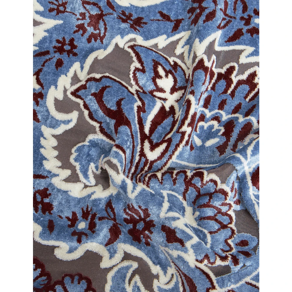 ETRO Blauwe Bloemen Paisley Velvet Top Multicolor Dames