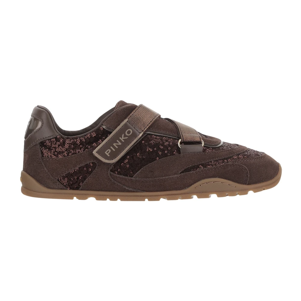 PINKO Brown Suede Leather Athletic Sneakers - EU37/US7 - Image 2