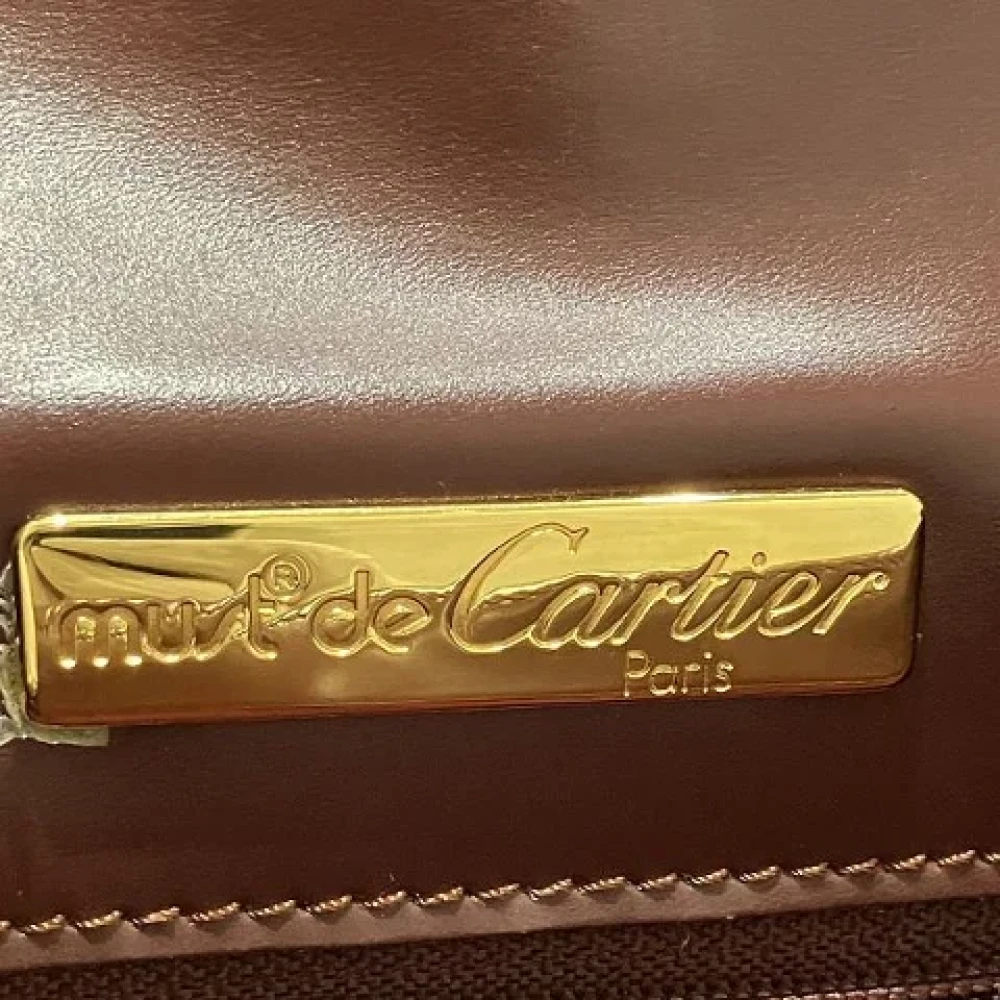 Cartier Vintage Pre-owned Leather shoulder-bags Brown Dames