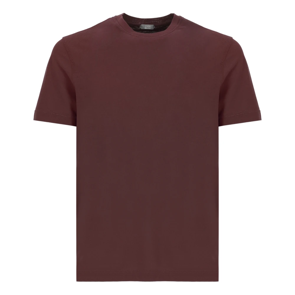 Zanone Bordeaux Ice Cotton T-shirt Brown Heren