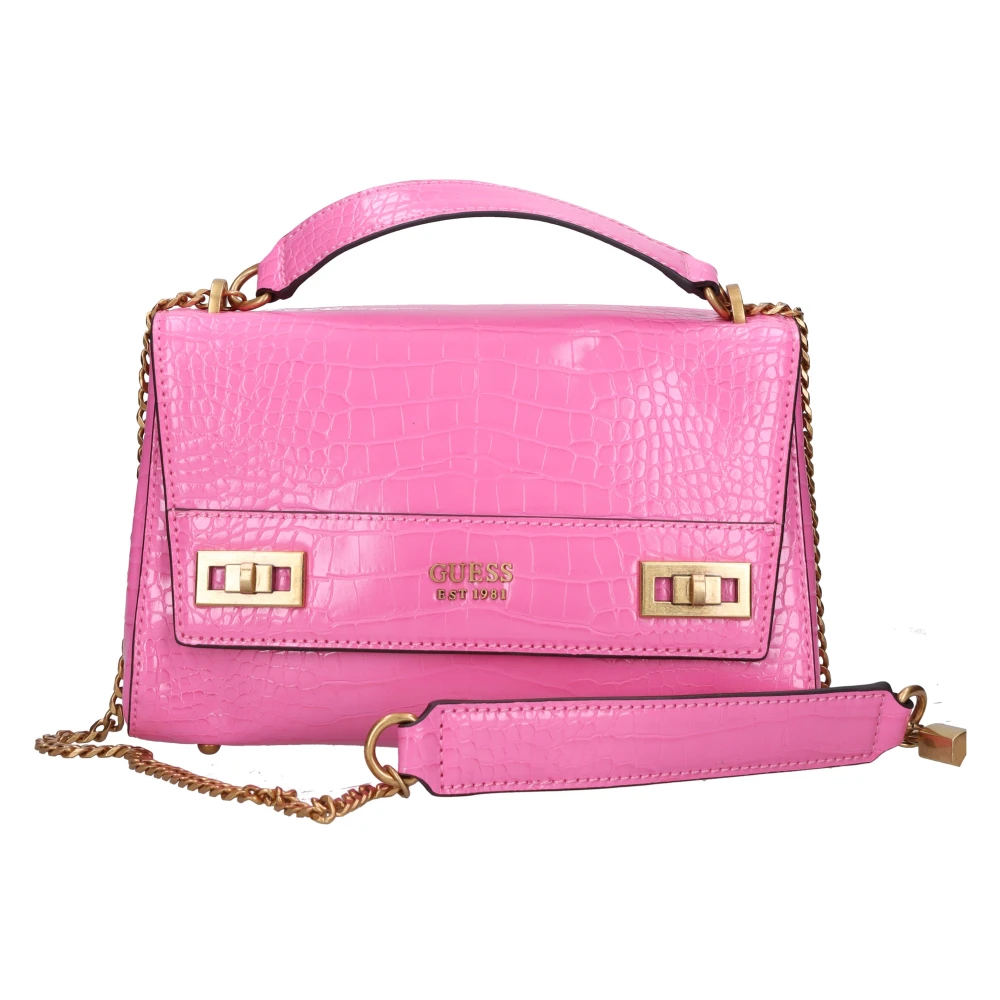 Guess Ecopelle Crossbody Väska Pink, Dam