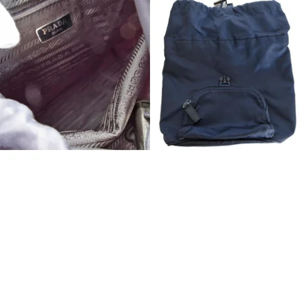 Prada Vintage Pre-owned Nylon prada-bags Blue Dames