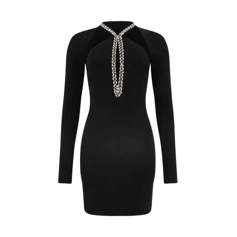 Roberto Cavalli Black Crystal Halter Mini Dress - Female - Short Dresses - M - Dresses
