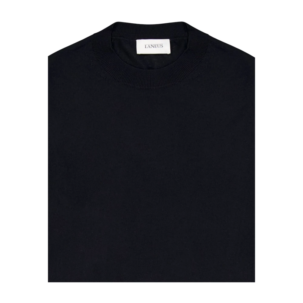 Laneus Zwarte Crew Neck Sweater Black Heren