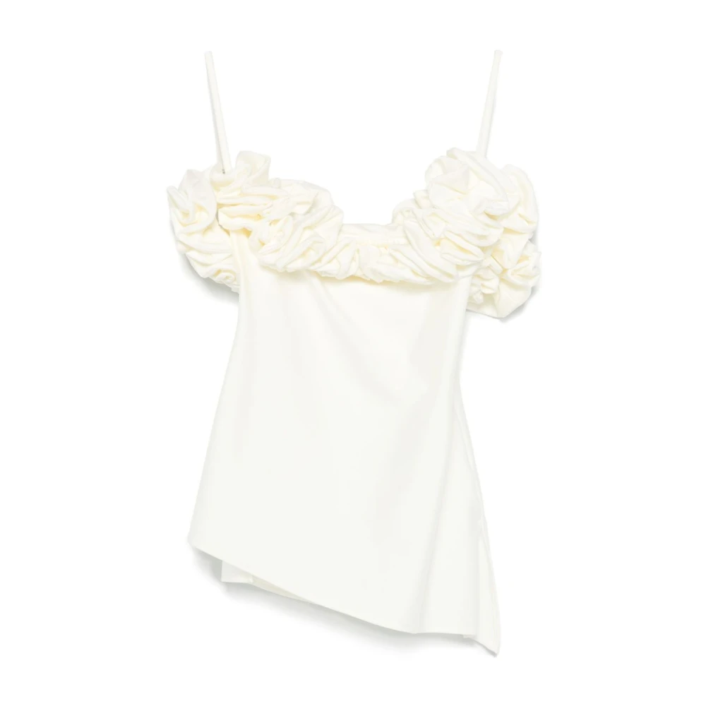 Coperni Witte Top met Spaghettibandjes en Zijsplitten White Dames