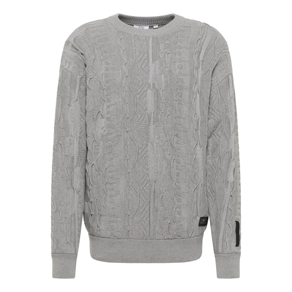 Carlo colucci Geborduurde Gebreide Trui Gray Heren