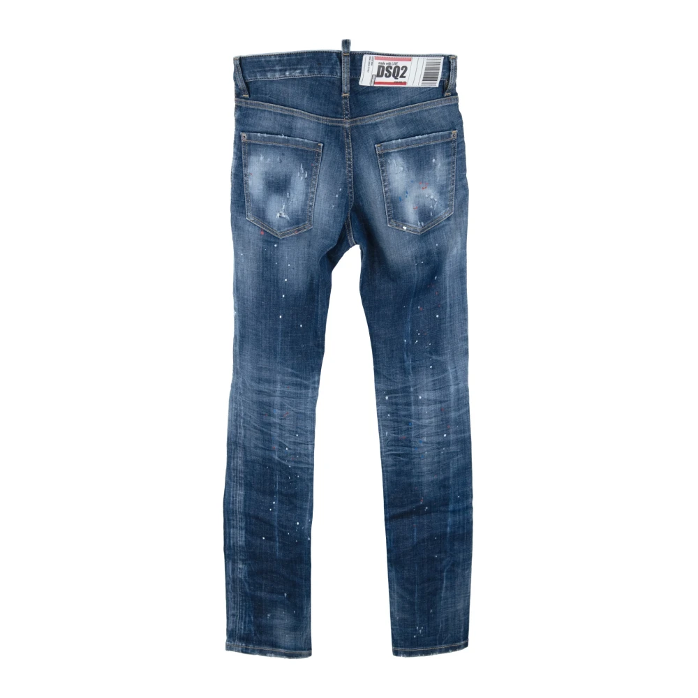 Dsquared2 Geknoopte Heren Jeans Lente-Zomer Collectie Blue Heren