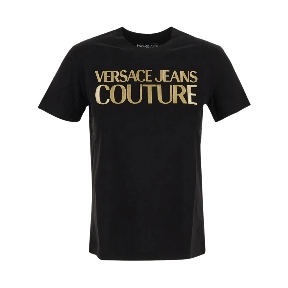 Versace Jeans Couture Zwart Logo T-shirt met Korte Mouwen Black