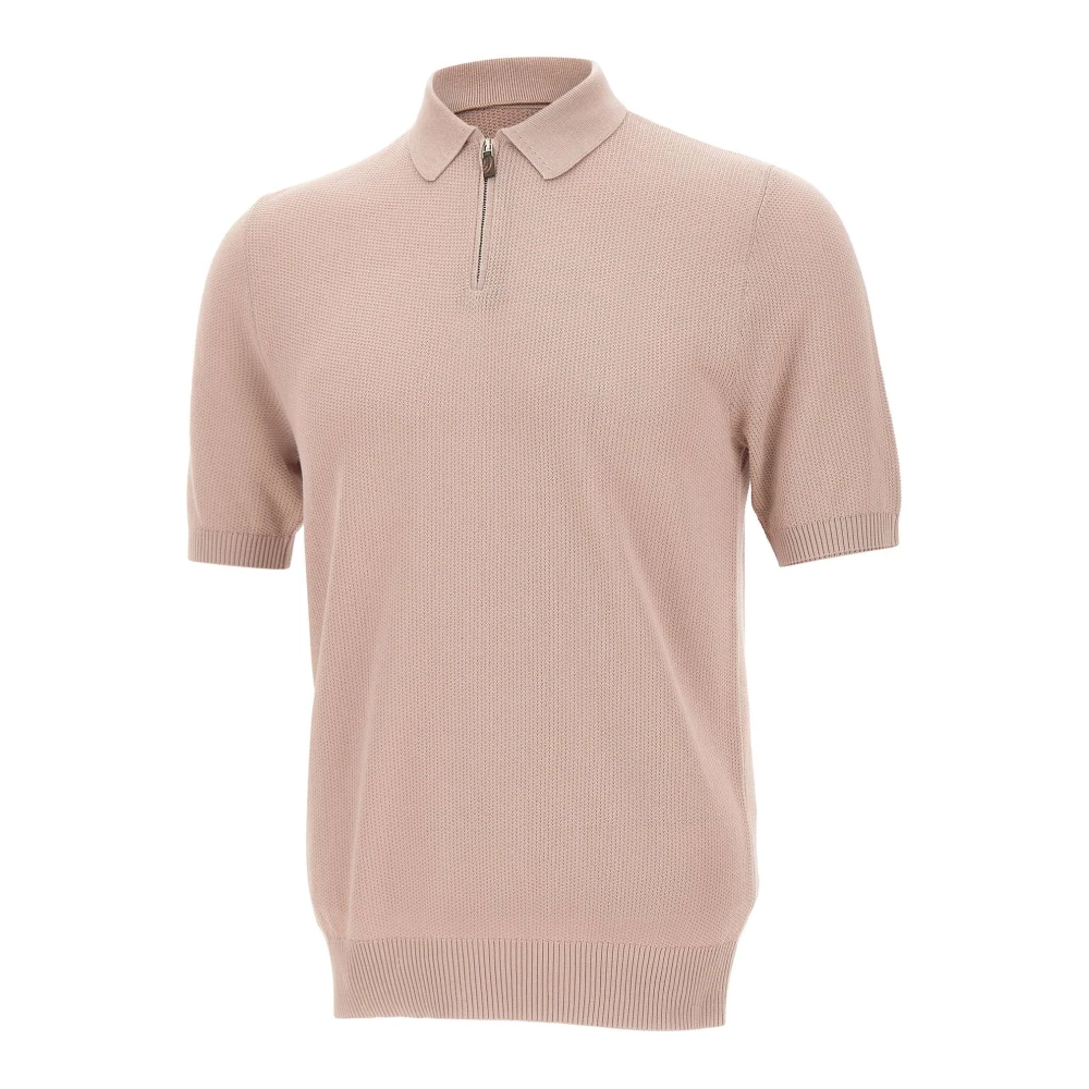 Eleventy Men's Pink Polo Shirts, M, Polo Shirt