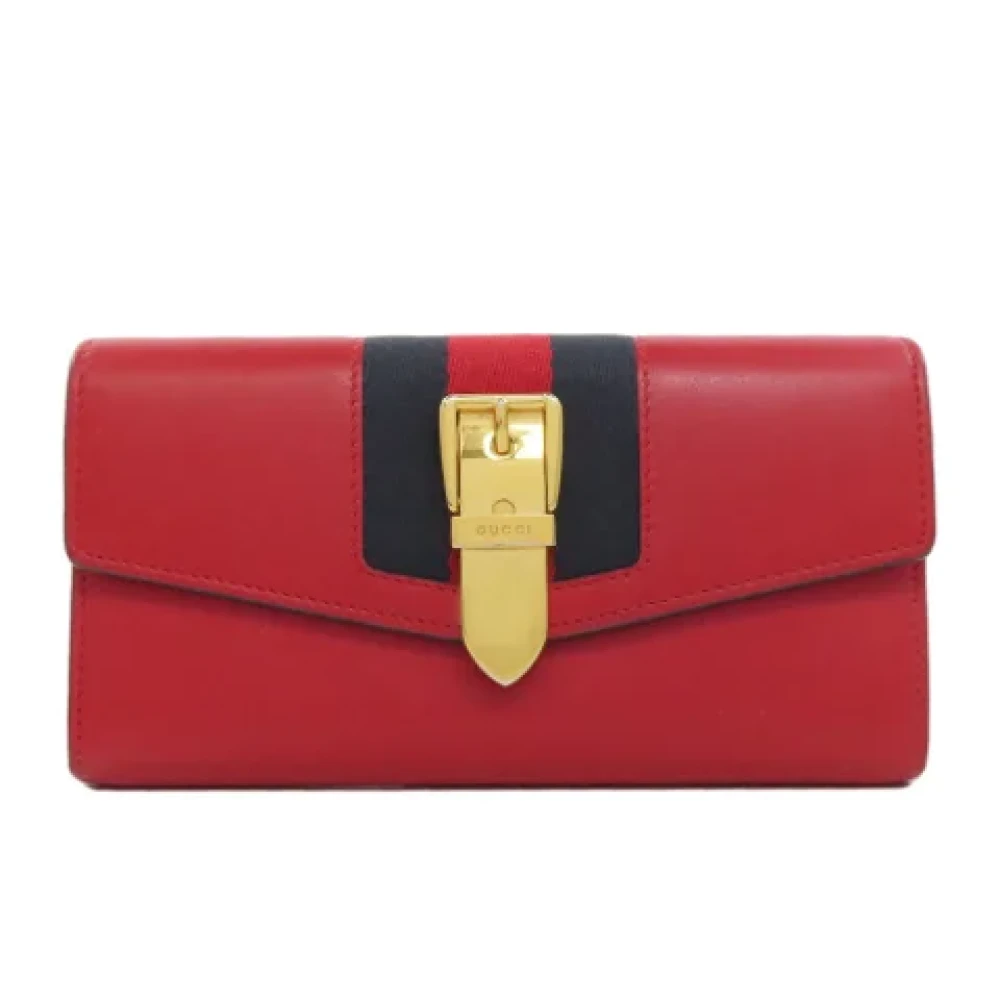 Gucci Vintage Pre-owned Leather wallets Red Dames