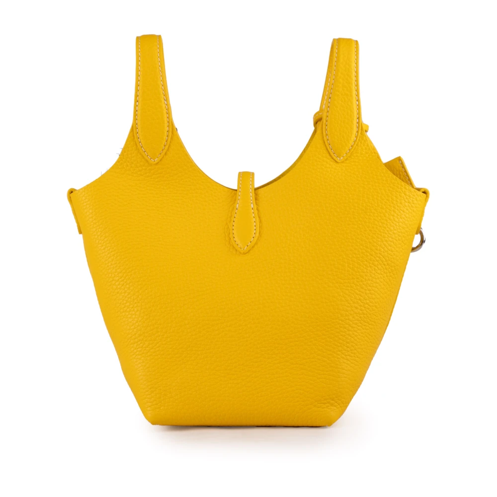 Polo Ralph Lauren Gele leren dameshandtas Yellow Dames