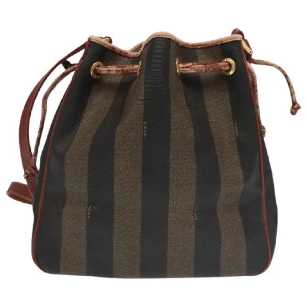 Fendi Vintage Pre-owned Canvas shoulder-bags Black Dames
