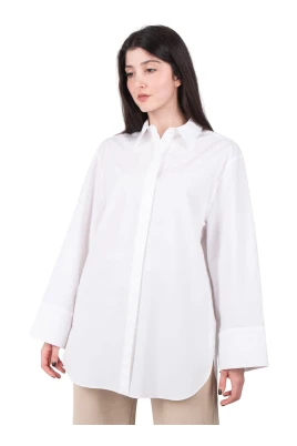 Vit Poplin Power Blus