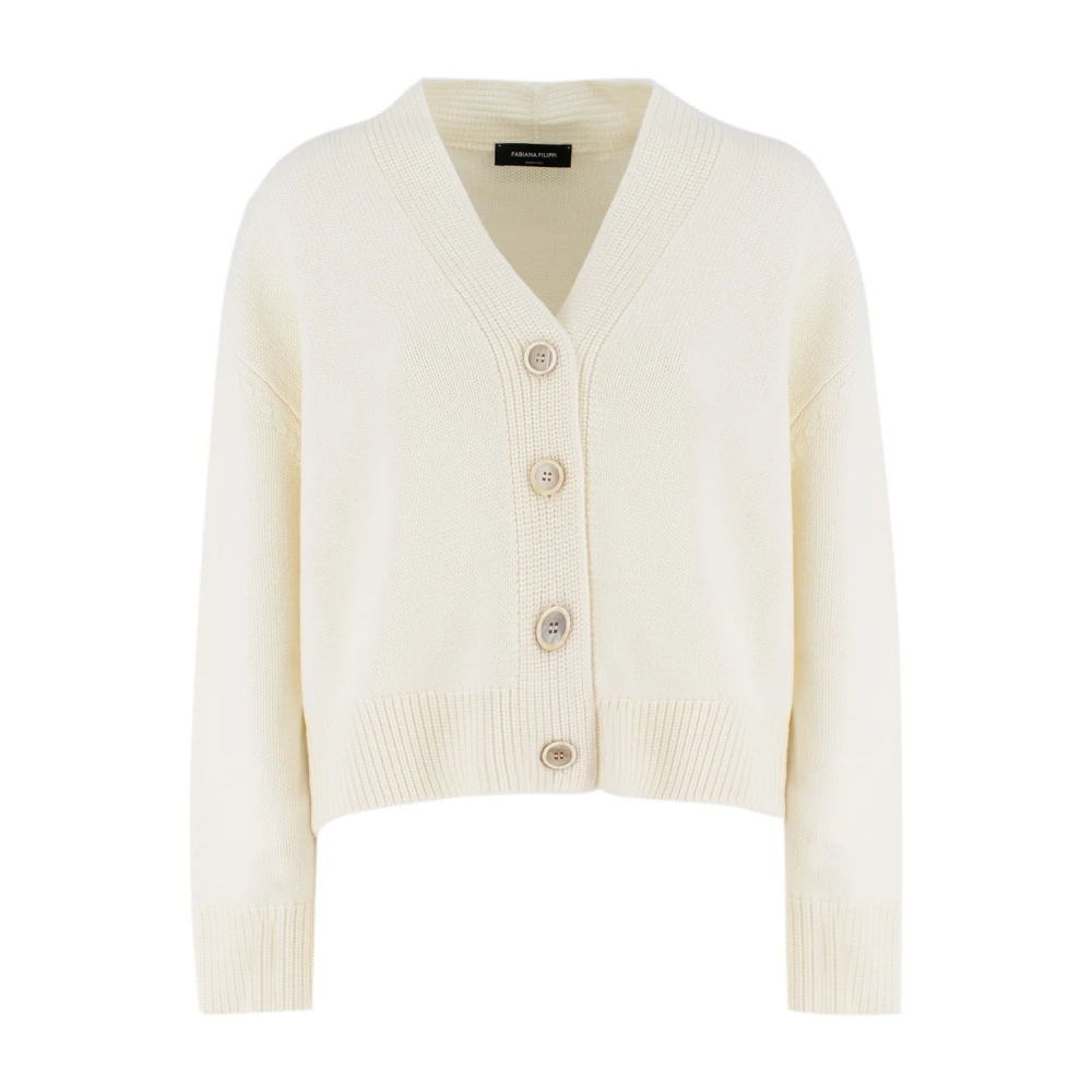 Fabiana Filippi Elegant Wool Cardigan White Dames