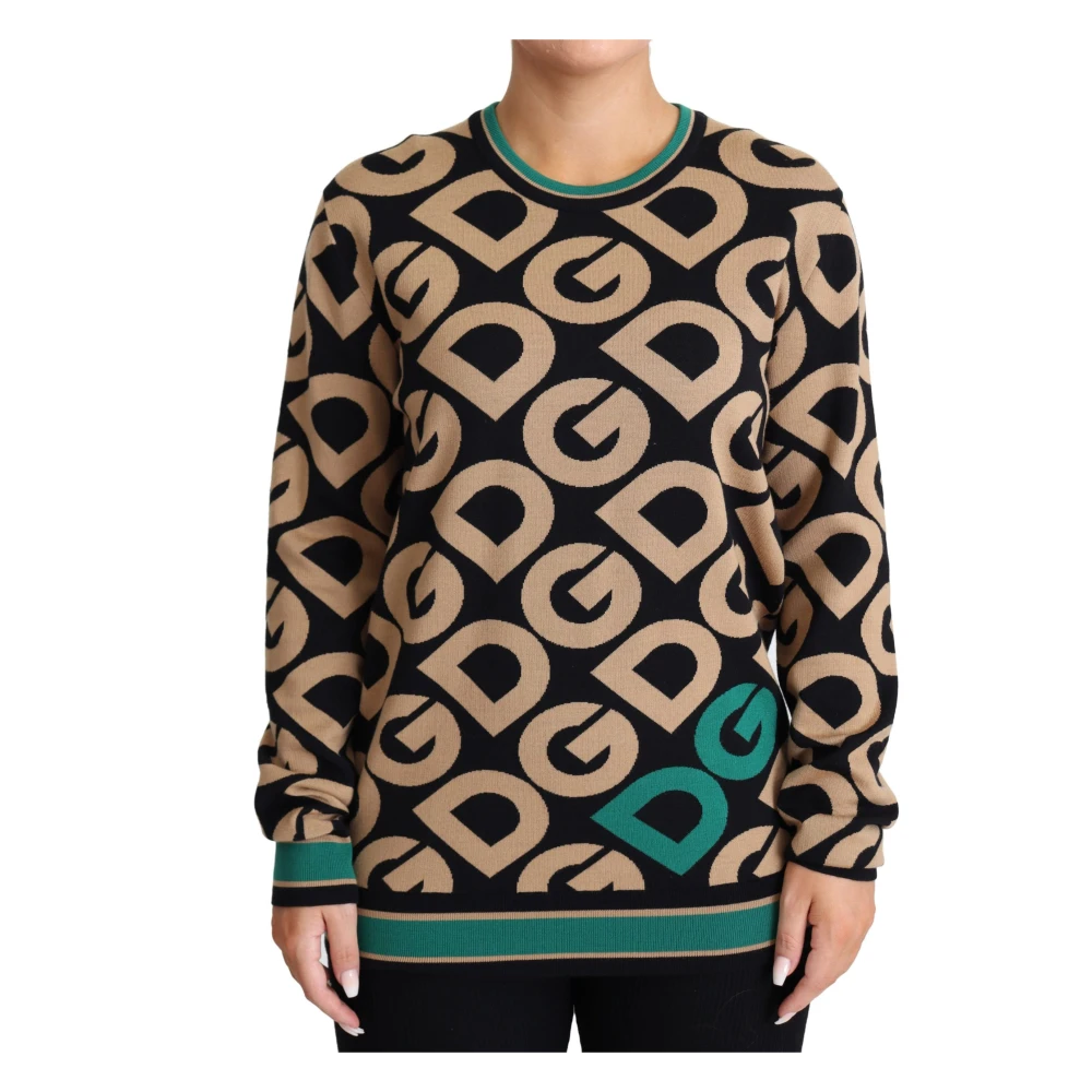 Dolce & Gabbana Women's Dg Mania Wool Crewneck Pullover Sweater