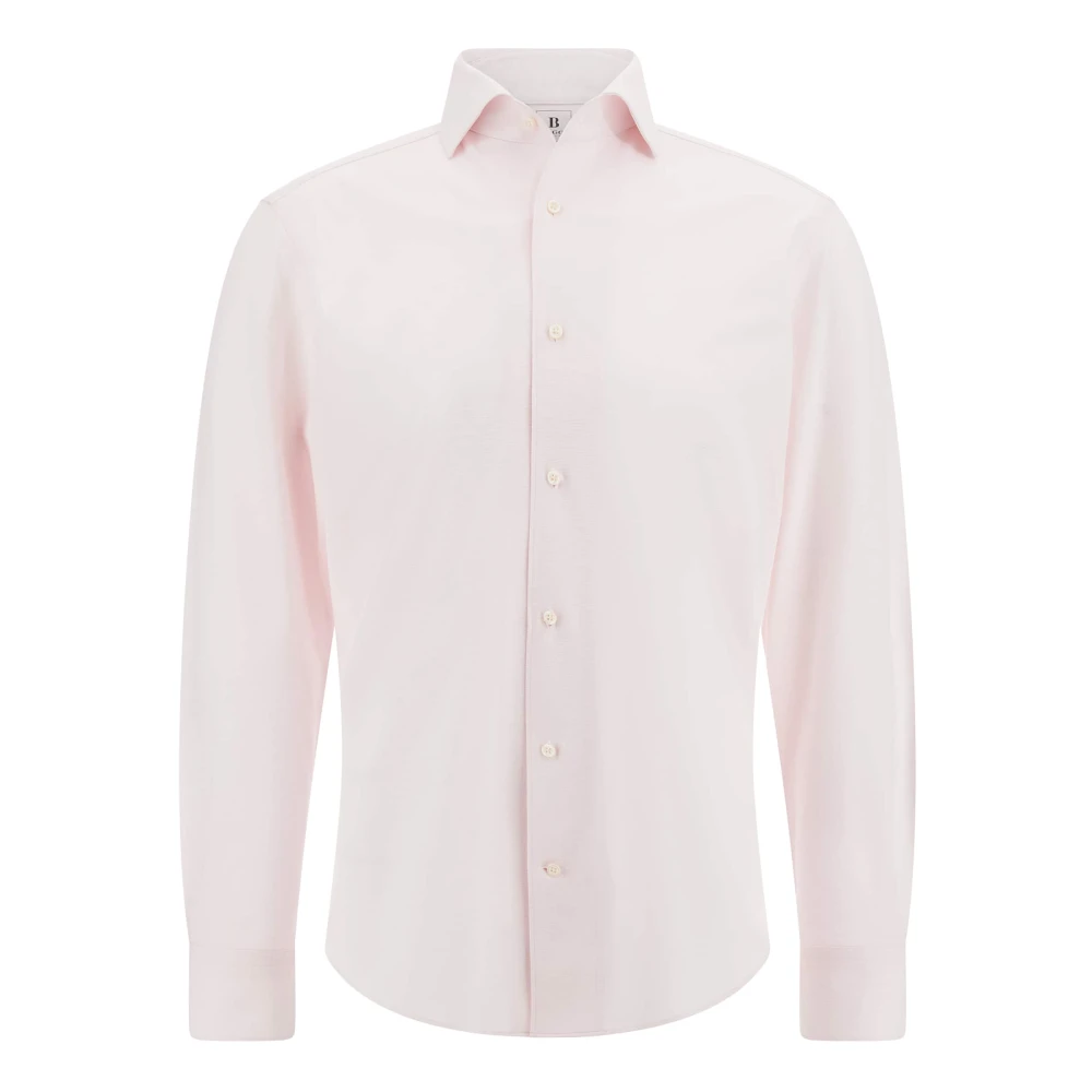 Boggi Milano Regular Fit Japanse Jersey Polo Shirt Pink Heren