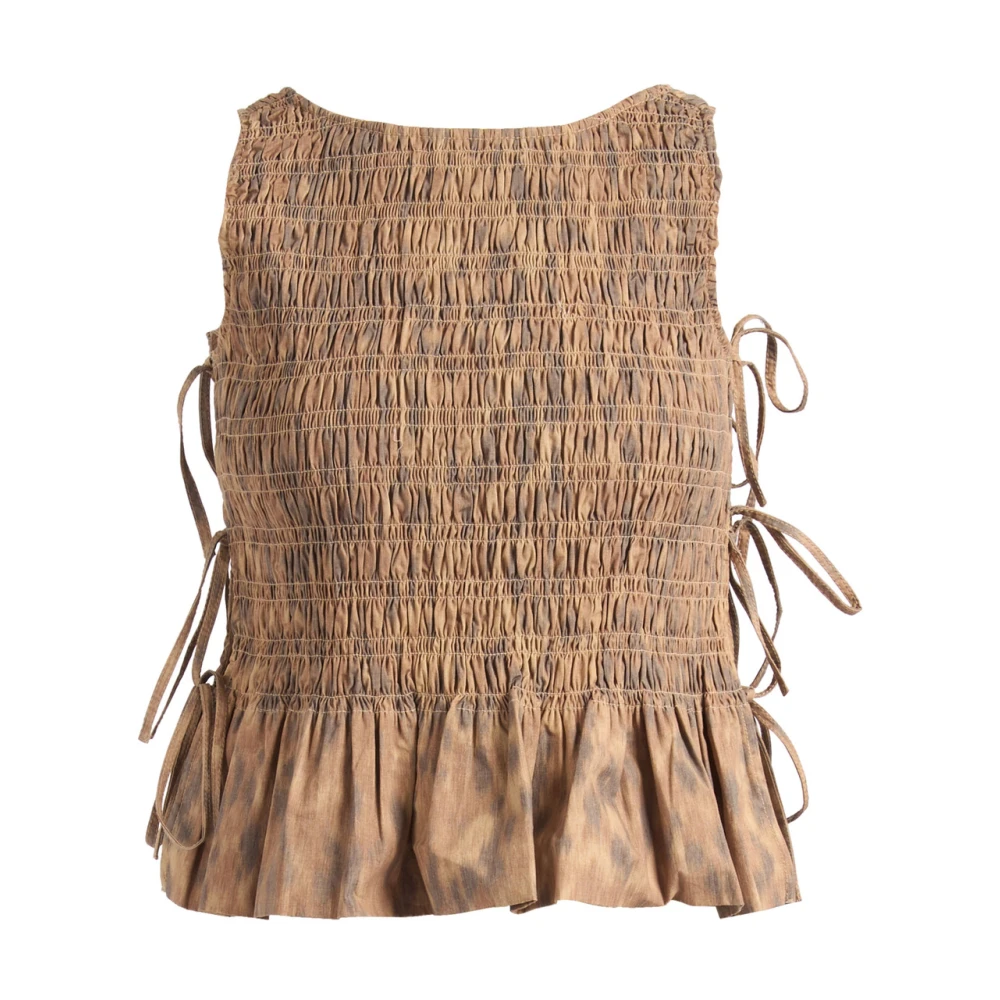 Ganni Donna Marrone Top, S, New,