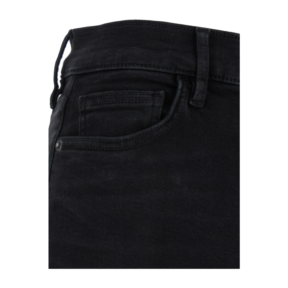 Frame Hoge Taille Zwarte Denim Palazzo Jeans Black Dames