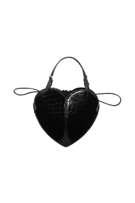 Patent Croco Heart Bag