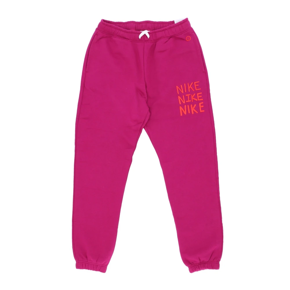 Nike Dynamische Berry Witte Fleece Joggers Pink Heren