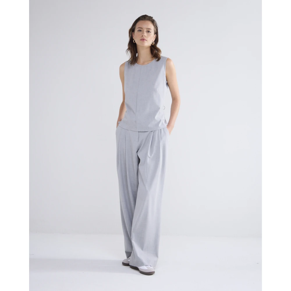 Summum Woman Viscose Blend Stretch Top in Grijs Gray Dames