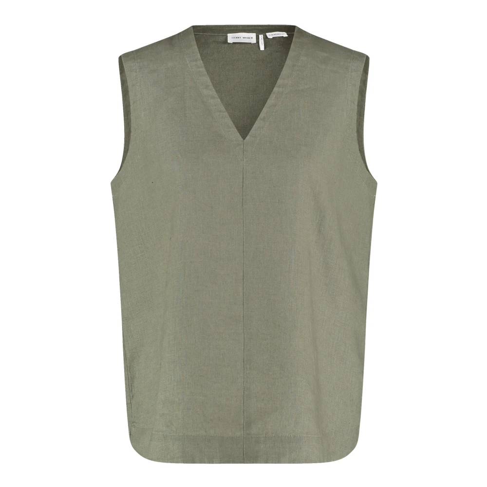 Gerry Weber Vrouw Groente Mouwloze Linnen Blouse