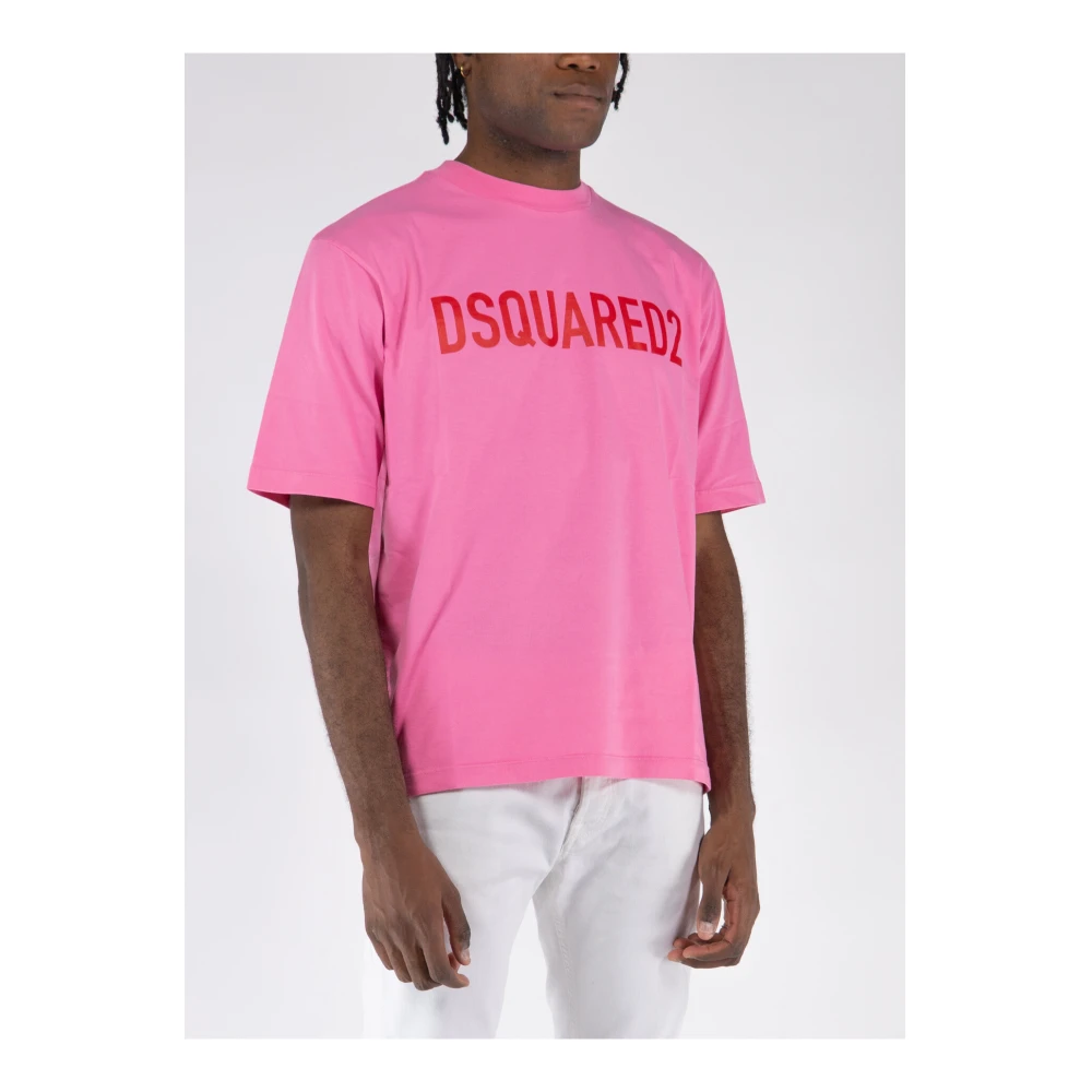 Dsquared2 Losse T-Shirt Pink Heren