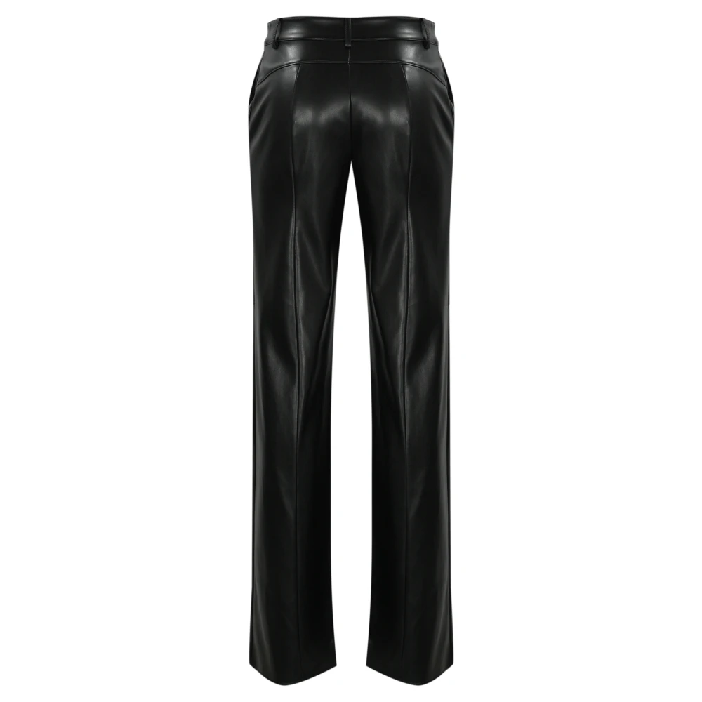 PATRIZIA PEPE Imitatie leren wijde pijp broek Black Dames