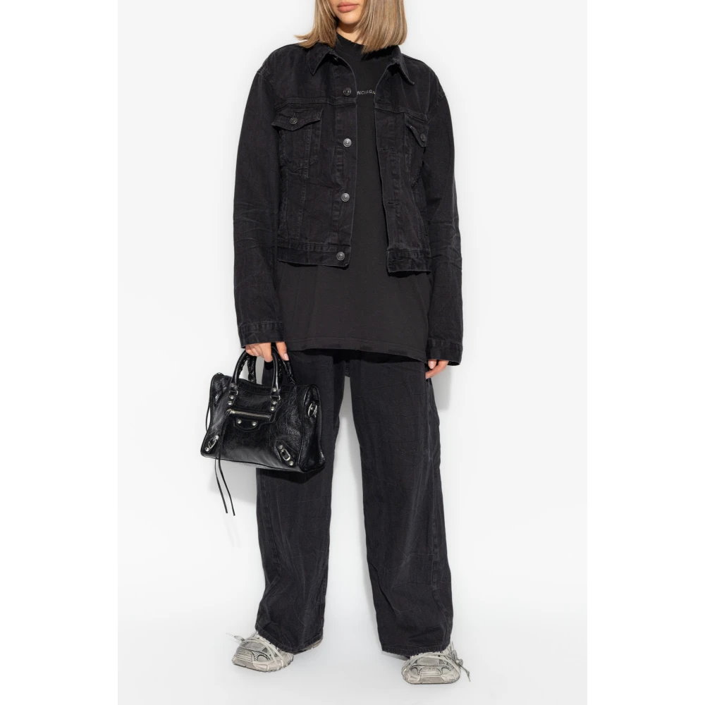 Balenciaga Denim Jas Black Dames