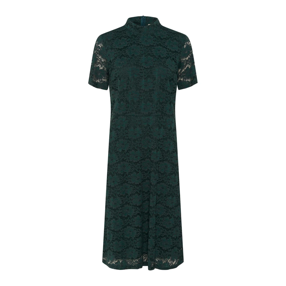 Cream Kanten jurk met korte mouwen Green Dames
