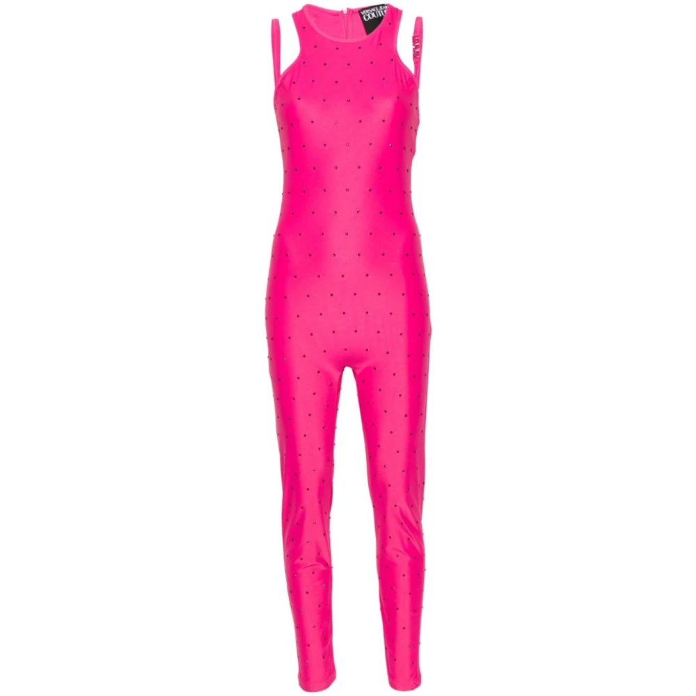 Versace Jeans Couture Jumpsuit met schouderbandjes Pink Dames