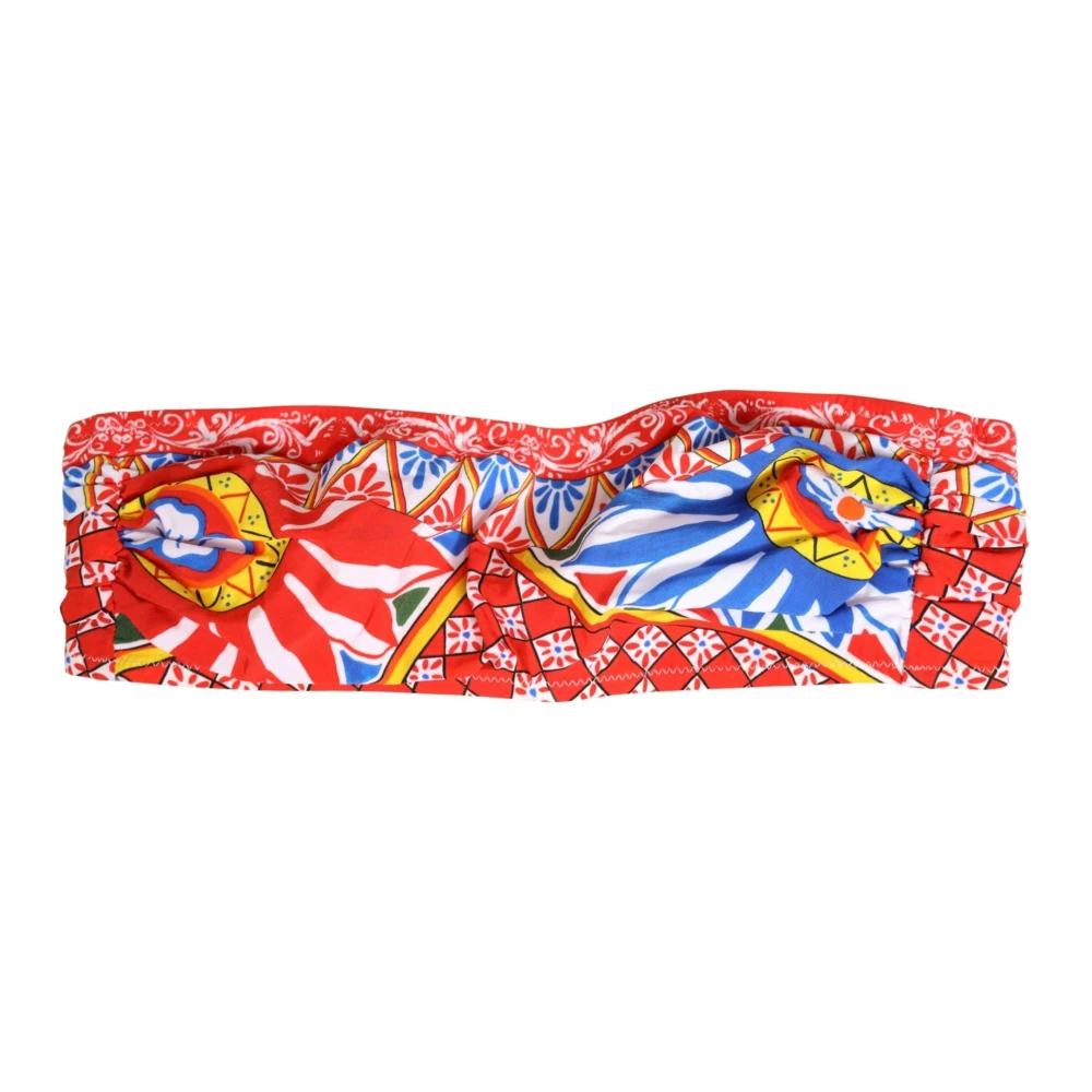 Dolce & Gabbana Women's Multicolor Bikinis, S, Carretto Bandeau Top