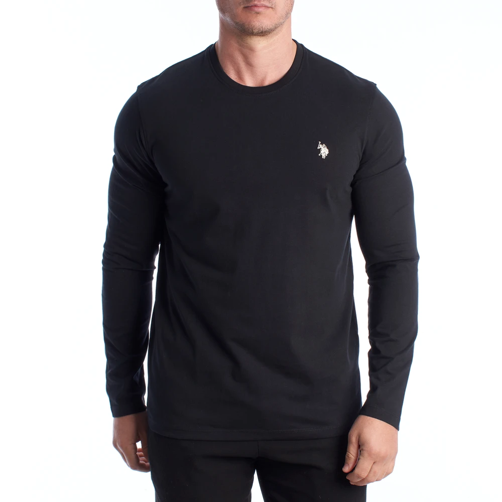 U.s. Polo Assn. Herren Schwarz Long Sleeve Crew Tee
