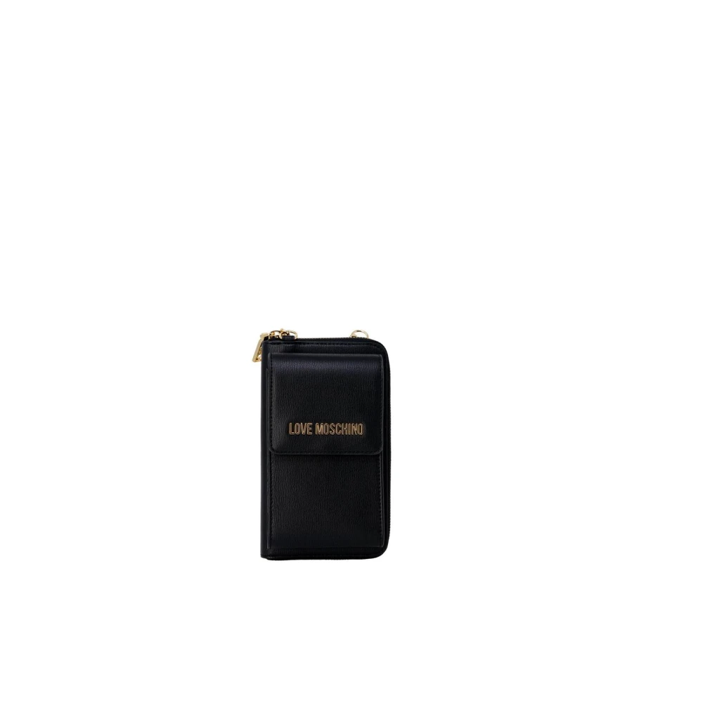 Love Moschino Zwarte rits Chain Wallet Black Dames