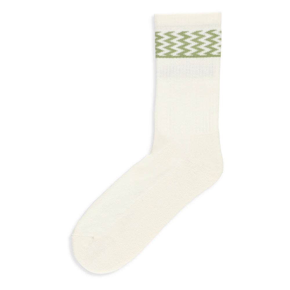 Lanvin Ivoor Katoenen Sokken met Logodetail Beige Heren