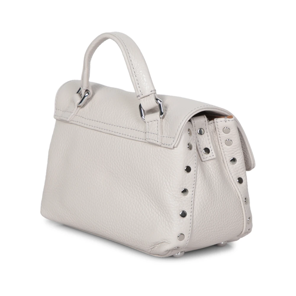 Zanellato Elegante Witte Leren Schoudertas Beige Dames